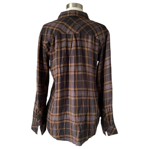 Rails Women's Metallic Camel, Black Lurex HUNTER Shirt, Size Medium - Picture 6 of 9